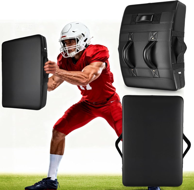 CMOOD Football Blocking Pad, Bloking Pad for Football, Basketball, Hockey, Tackle Dummy Training, 24"x16" Football Hitting Pad, Football Blocking Shield Durable Leather, High-Density Foam Kick Pad - Image 1